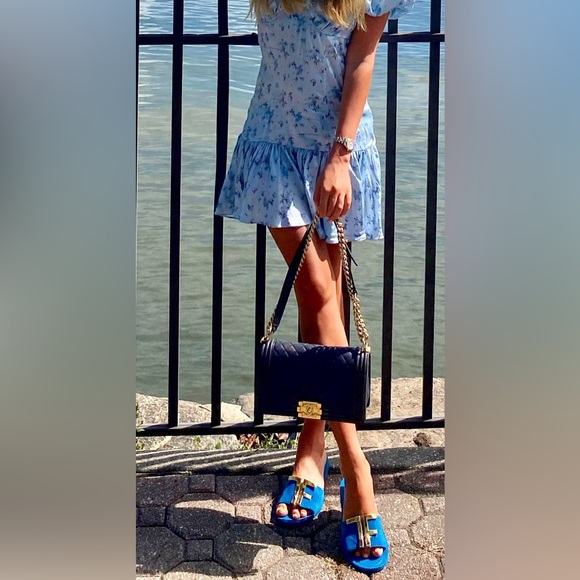 TOM FORD TF Logo Sandals BLUE & GOLD 💙💛 - Picture 9 of 9